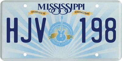 MS license plate HJV198