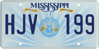 MS license plate HJV199