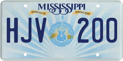 MS license plate HJV200