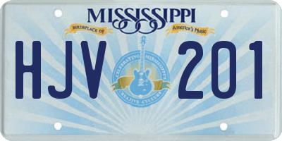 MS license plate HJV201