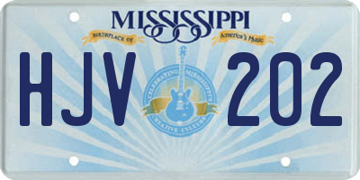 MS license plate HJV202
