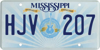 MS license plate HJV207