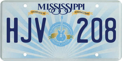 MS license plate HJV208