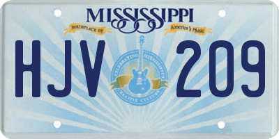MS license plate HJV209