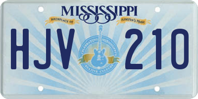 MS license plate HJV210