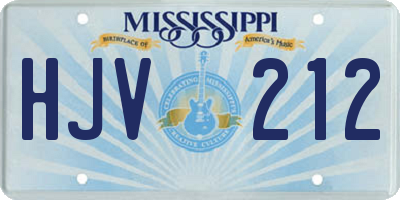 MS license plate HJV212