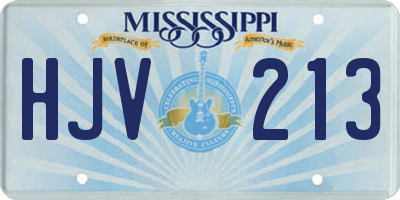 MS license plate HJV213