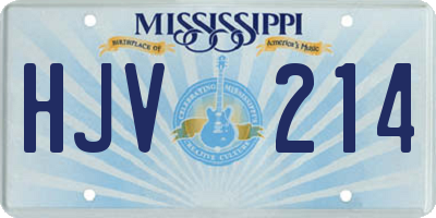 MS license plate HJV214