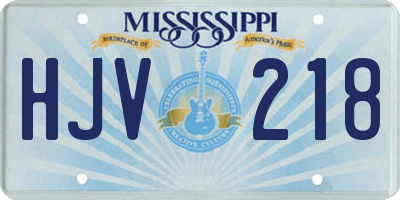 MS license plate HJV218