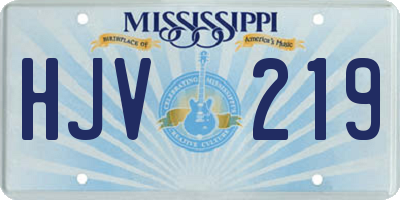 MS license plate HJV219