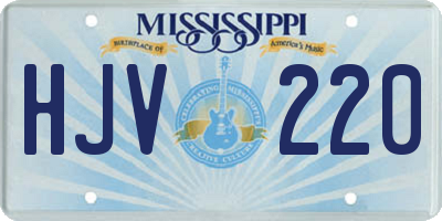 MS license plate HJV220