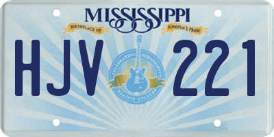 MS license plate HJV221