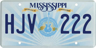 MS license plate HJV222