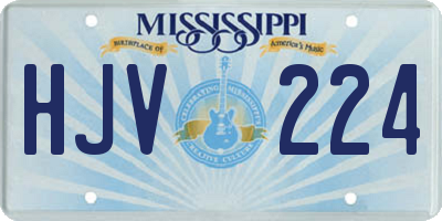 MS license plate HJV224