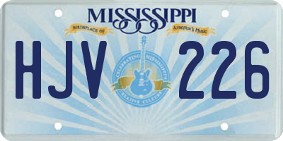 MS license plate HJV226
