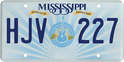MS license plate HJV227