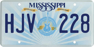 MS license plate HJV228