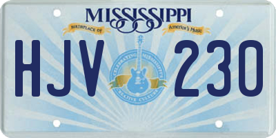 MS license plate HJV230