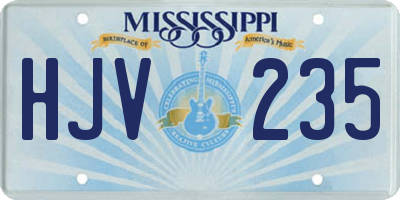MS license plate HJV235