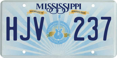 MS license plate HJV237