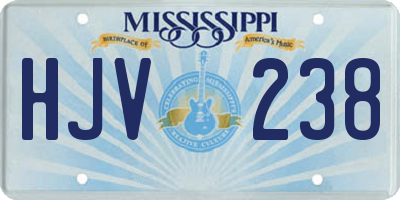 MS license plate HJV238