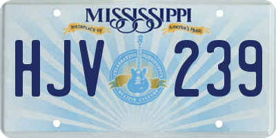 MS license plate HJV239