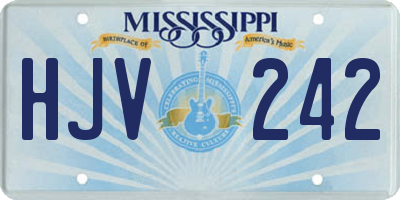 MS license plate HJV242