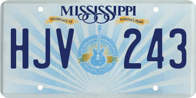 MS license plate HJV243