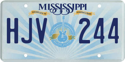 MS license plate HJV244