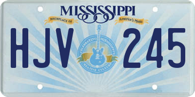 MS license plate HJV245