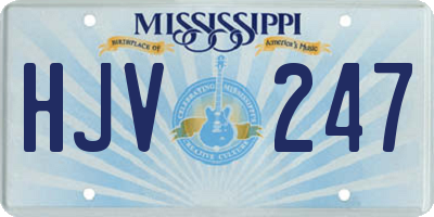 MS license plate HJV247