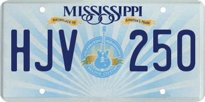 MS license plate HJV250