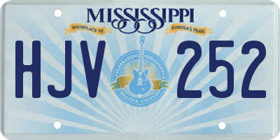 MS license plate HJV252