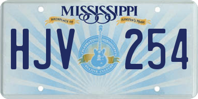 MS license plate HJV254