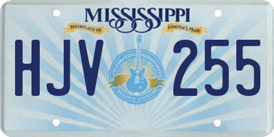 MS license plate HJV255