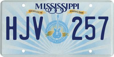 MS license plate HJV257