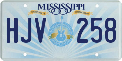 MS license plate HJV258