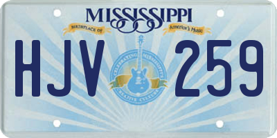 MS license plate HJV259