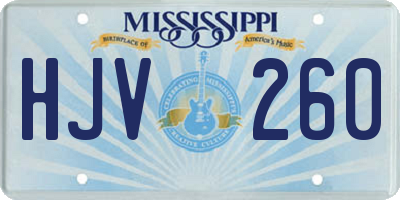 MS license plate HJV260