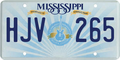 MS license plate HJV265