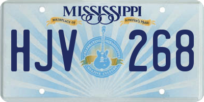 MS license plate HJV268