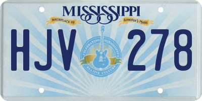 MS license plate HJV278