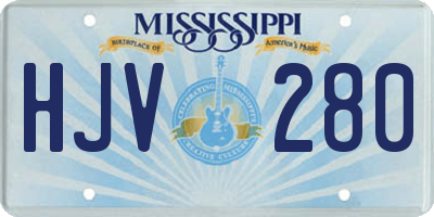 MS license plate HJV280
