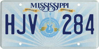 MS license plate HJV284