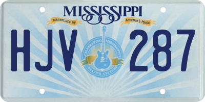 MS license plate HJV287