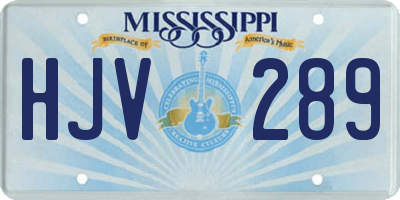 MS license plate HJV289