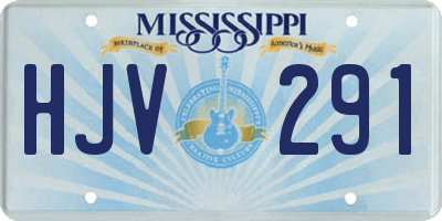 MS license plate HJV291