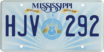 MS license plate HJV292