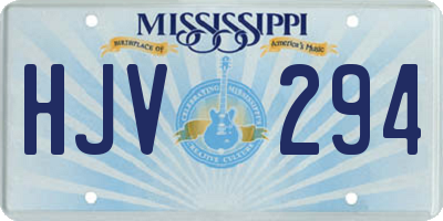 MS license plate HJV294