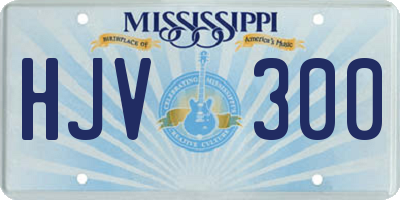 MS license plate HJV300